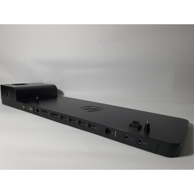 Bộ mở rộng cổng giao tiếp máy tính laptop HP 2013 UltraSlim Docking Station hỗ trợ mở rộng cổng kết nối cho máy như USB, Lan, Audio... - Hàng chính hãng