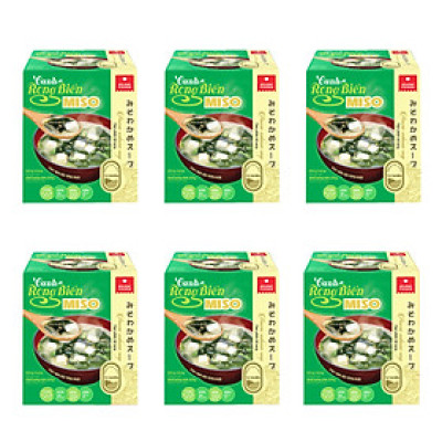 Combo 6 hộp Canh rong biển chay Asuzac (Canh rong biển đậu hũ Asuzac hộp 48g- Canh rong biển Miso Asuzac hộp 50g)