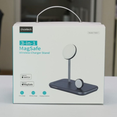 Bộ đế sạc CHOETECH T589-F Mag-Safe 3 in 1 có chứng nhận MFI (Hàng chính hãng)