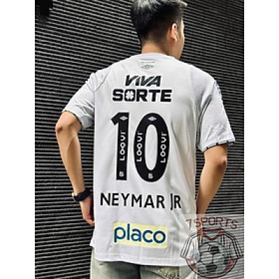 Áo Bóng Đá Retro Santos 2024 - Sân Nhà In Tên Neymar Số 10 bản cao cấp vải Cotton Polyester
