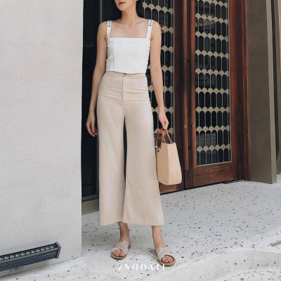 Quần suông ống rộng nữ xẻ ống 2NDDATE TR005