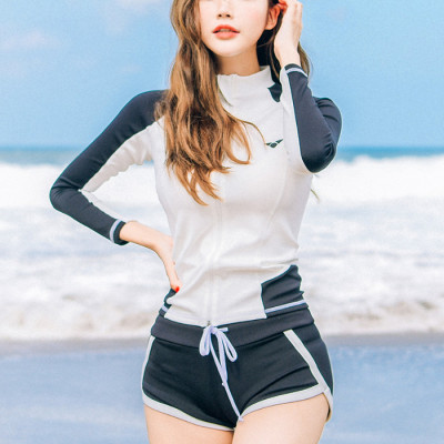 Đồ Bơi Cặp Đồ Bơi Tay Dài Chống Nắng Kiểu Hàn Quốc AT173 MayHomes Đồ Bơi Nam Nữ