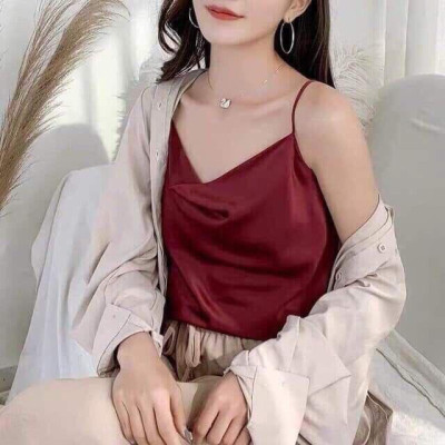 #ÁO_2_DÂY_Áo Hai Dây Cổ Đổ Lụa Satin Cao Cấp _CHẤT ĐẸP CAM KẾT