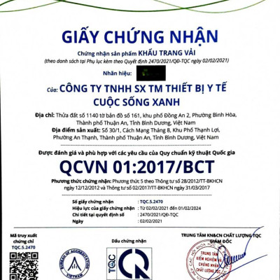 Khẩu trang y tế kháng khuẩn 4D GREEN LIFE màu xám - có chứng nhận kiểm định chất lượng