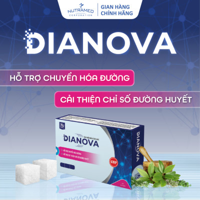Viên uống Dianova hỗ trợ kiểm soát, cân bằng và ngừa biến chứng đường huyết (30 viên) - Nutramed