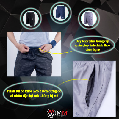 Combo 2 quần đùi nam, quần Short Gió nam thể thao Họa Tiết Rằn Ri trẻ trung năng động, thoáng mát co giãn 4 chiều MRM Manlywear