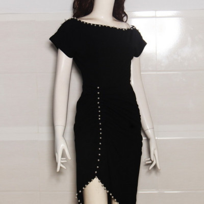 ĐẦM CỔ RỘNG LAI XÉO ĐÍNH HẠT BẸT