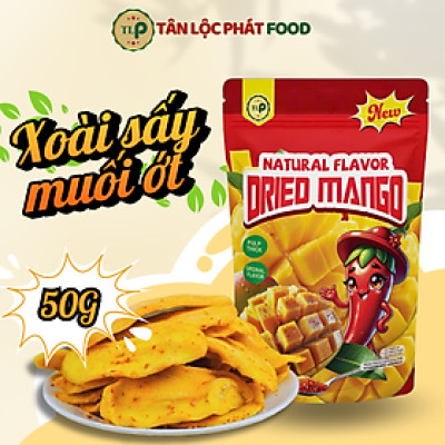 Xoài Sấy Dẻo Muối Ớt Tân Lộc Phát Túi 50g Trái Cây Sấy Dẻo Yêu Thích