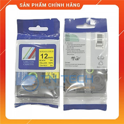 Nhãn In TNE-S631 - Đen nền vàng 12mm x 8m - Dùng cho máy in BROTHER - AIMO - PUTY [Hàng nhập khẩu]