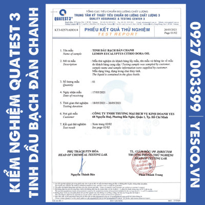 TINH DẦU BẠCH ĐÀN CHANH YES! ( EUCALYPTUS CITRIODORA ESSENTIAL OIL )