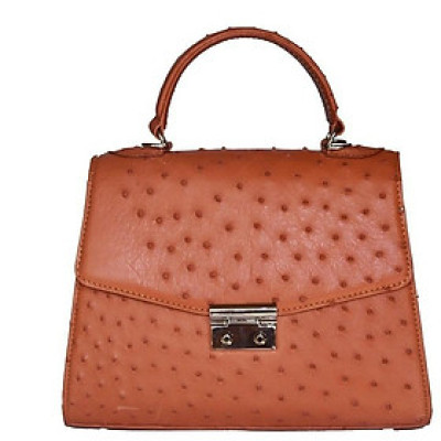 Túi hộp đeo chéo nữ Huy Hoàng da đà điểu màu vàng bò HC6459