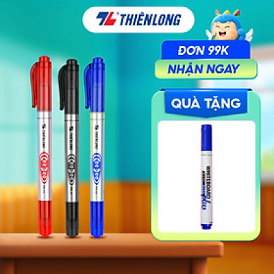Combo 5/10/20 Bút lông dầu 2 đầu bút Thiên Long PM-04 bám dính tốt trên các vật liệu: Giấy, gỗ,nhựa, thủy tinh, gốm, sứ