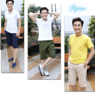 Quần Short Kaki Nam Azuno AZ41 Ống Suông Tặng kèm túi đeo chéo