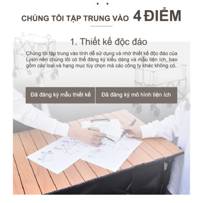 Xe kéo dã ngoại, ngoài trời, du lịch, cắm trại, picnic, đa năng bánh xe rộng có khóa cố định dung thích 230l gấp gọn
