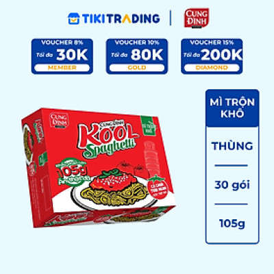 Thùng 30 Gói Mì Cung Đình Kool Spaghetti (105g X 30 Gói)