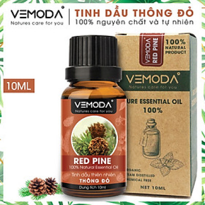 Tinh dầu Thông đỏ cao cấp. Redpine Essential Oil 10ML. Tinh dầu xông phòng giúp thư giãn, giảm căng thẳng, khử mùi, thanh lọc không khí, giữ ấm, giảm ho.Tinh dầu thơm phòng cao cấp Vemoda