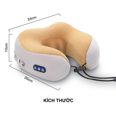 Gối Massage Vòng Cổ Chữ U Đa Năng Gối Ngủ Văn Phòng Gối Đi Du Lịch 