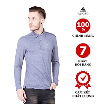 Áo phông nam dài tay màu xanh navy ALIGRO ALGAPD001