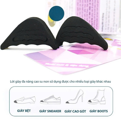 COMBO 2 CẶP Lót mũi giày cao gót cao su non đệm êm ngón chân MÀU ĐEN VÀ MÀU KEM