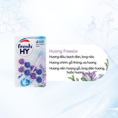 Viên Tẩy Bồn Cầu Fresh HY 350 Lần Xả, Làm Sạch Khuẩn & Ngăn Ngừa Mảng Bám, Khử Mùi Và Lưu Hương Thơm Mát (2 Vỉ Treo)