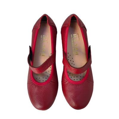 Giày Nữ Búp Bê Đế Xuồng Da Bò Thật TiTi ĐÔ Cao Cấp 4cm GBB2059d