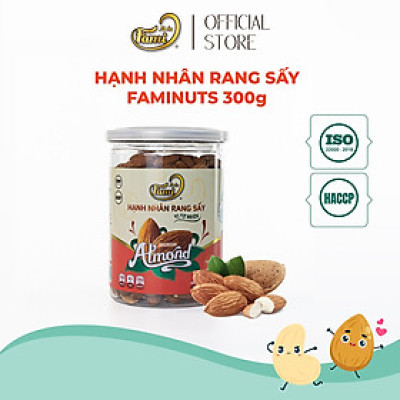 Hạnh nhân rang sấy vị tự nhiên Faminuts Hũ 300g