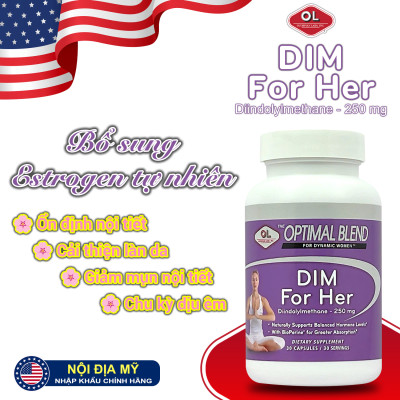 DIM For Her Olympian Labs hộp 30 viên cân bằng nội tiết giúp đẹp da giảm mụn ngăn ngừa u xơ u nang