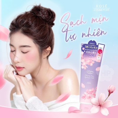 Sữa Rửa Mặt Tẩy Trang Hương Hoa Anh Đào Kose Softymo Cleansing Foam Hyaluronic Acid (190 G)