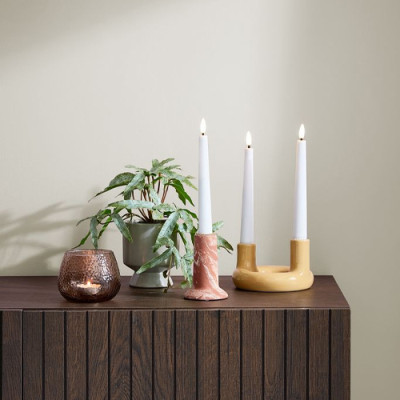 Chân nến | JYSK Urban | gốm | nâu | DK7xC10cm