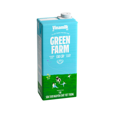 Thùng 12 Sữa tươi tiệt trùng Không đường Vinamilk Green Farm - hộp 1L