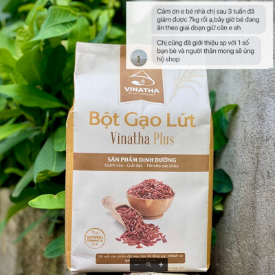 Bột Gạo Lứt Thực Dưỡng Vinatha Plus - Tiêu Mỡ Cải Thiện Sức Khỏe 24 gói nhỏ 40 gram