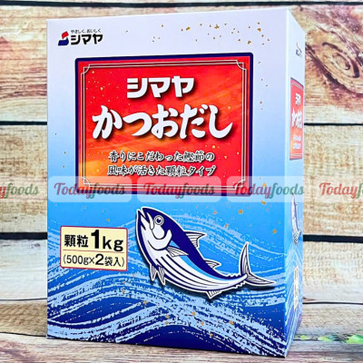 Hạt Nêm Cá Ngừ Nhật Bản Shimaya Katsuo Dashi 1KG - Hạt Nêm Nhật - Chia 2 gói 500g tiện lợi
