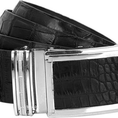 Thắt Lưng Nam Da Cá Sấu Nguyên Con Bụng Bản Lớn Huy Hoàng HT4748 - Đen