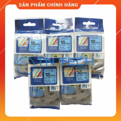 Nhãn In Tz2-541 - Đen nền dương 18mm x 8m - Dùng cho máy in BROTHER - AIMO - PUTY [Hàng Nhập Khẩu]