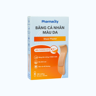 Băng cá nhân màu da Pharmacity bảo vệ vết thương hở (100 cái/hộp)