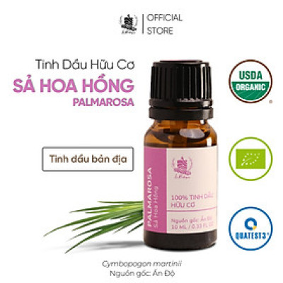 Tinh Dầu Sả Hoa Hồng - 100% Nguyên Chất Hữu Cơ - Le Rustique - Tinh Dầu Bản Địa Ấn Độ