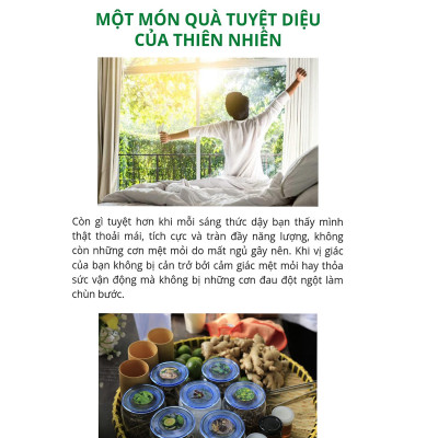 trà ăn ngon ngủ ngon Đồng Dao giúp hỗ trợ cơ thể được cân bằng để lấy lại giấc ngủ ngon, ăn uống ngon miệng,sức khỏe tốt,túi gồm 33 gói bao bì sạch đẹp