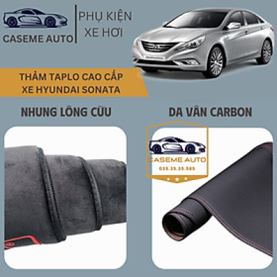 [HYUNDAI SONATA] Thảm Taplo 3 Lớp Dành Cho Xe HYUNDAI SONATA, Nhung Lông Cừu Và Da Vân Carbon Cao Cấp - Hàng Chính Hãng