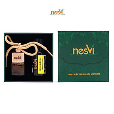 SET 2 lọ Tinh dầu Sả Chanh treo ô tô treo phòng khử mùi thư giãn hương thiên nhiên Nesvi