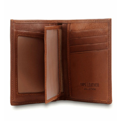 HJ2138 - Bóp nam Huy Hoàng kiểu đứng sọc ngang màu da