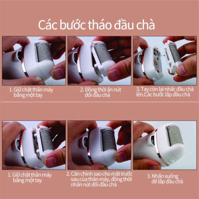 Máy chà máy tẩy da chết chân vết chai da khô toàn tự động đèn led, ,Mịn Màng Cho Từng Bước Đi