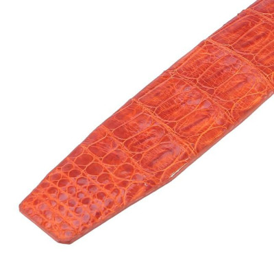 HC4853 - Dây nịt nam da cá sấu Huy Hoàng nguyên con bụng 4P màu vàng