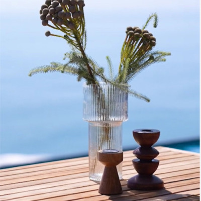 Chân nến | JYSK Janus | gỗ tự nhiên/thép | nâu | DK9xC14cm