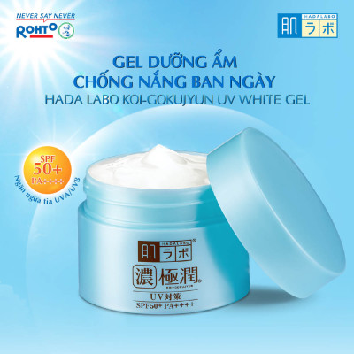 Kem dưỡng ẩm chống nắng ban ngày dạng gel Hada Labo Koi-Gokujyun UV White Gel SPF50+ PA++++ 90g