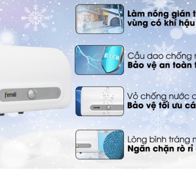 Máy nước nóng gián tiếp FERROLI QQ ME 15 lít (công suất 2500W) - Hàng chính hãng