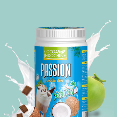 Bột ca cao sữa dừa Passion - Chuyên pha chế trà sữa, milo dầm, thức uống sô cô la cacao thơm ngon tiện lợi - Hũ 750g