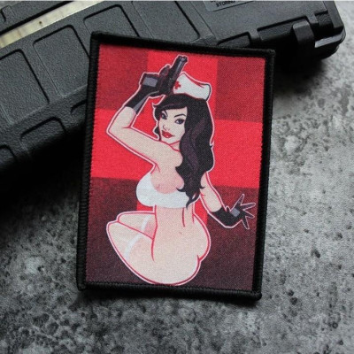 Patch_velcro hình nữ y tá gắn quần áo_ba lô túi xách