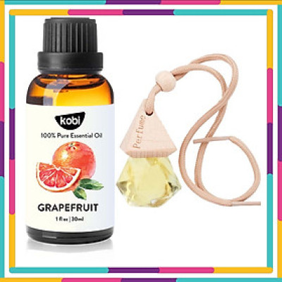 Tinh Dầu Bưởi Kobi (30ml) Treo Xe Hơi, Treo Phòng, Tủ Quần Áo - Tinh Dầu Thiên Nhiên Nguyên Chất, Giúp Giảm Stress, Xua Đuổi Côn Trùng Và Khử Mùi Hiệu Quả, Thích Hợp Dùng Với Đèn Xông Và Máy Khuếch Tán - Tặng Kèm Vỏ Lọ Treo Sang Trọng, Tiện Dụng