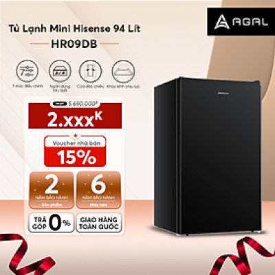 Tủ Lạnh Mini Hisense 94 Lít HR09DB Làm Lạnh Nhanh, Tiết Kiệm Điện, Bảo Hành Chính Hãng 24 Tháng - Hàng Chính Hãng
