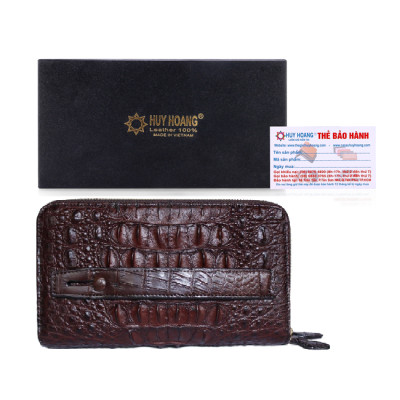 HJ3738-39-40-41 - Ví nữ da cá sấu Huy Hoàng nhiều ngăn gai cầm tay màu đen, nâu đỏ, vàng, nâu đất